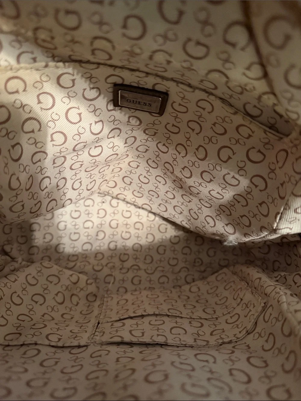 GUESS Brown Monogram Mini Backpack - Brown